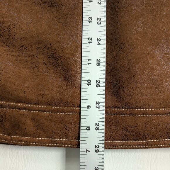 Guess Men's Faux Suede Shearling Biker Jacket Size XXL Brown - Picture 8 of 9